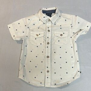 Lucky Brand White and Blue Button Down Shirt